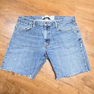 Vintage Levi's 527 Low Rise Denim Womens 36 Jean Shorts Distressed Blue jhorts